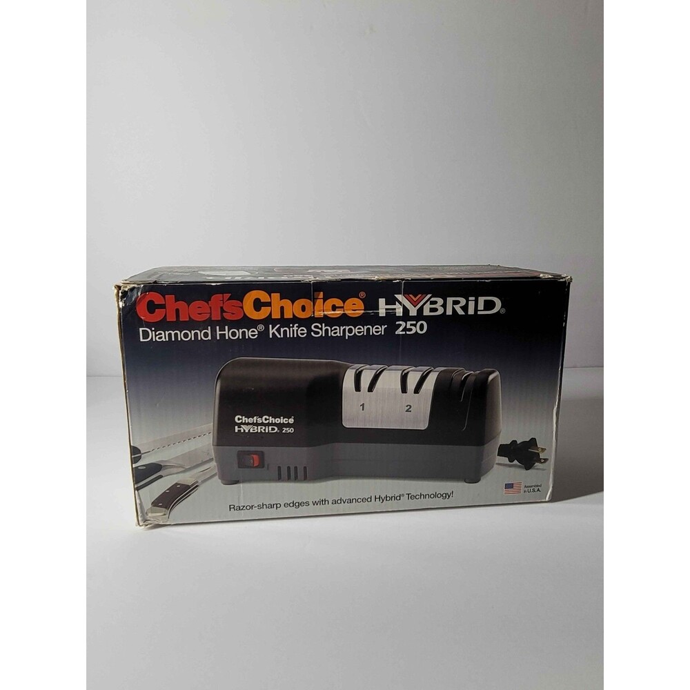 Chef's Choice 250 Hybrid Diamond Hone Electric & Manual Knife Sharpener -New